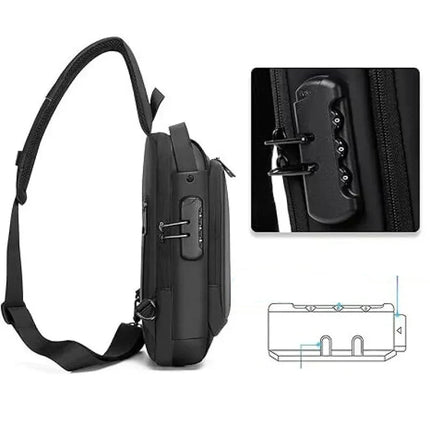 Anti-Theft Crossbody Bag – Waterproof, USB Charging Port & Modern Design