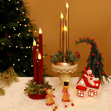 LED Flameless Candle with Flickering Warm White Flame – Battery Operated & Wireless – Safe Christmas Decoration for Home & Holiday Parties