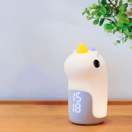 Cute Unicorn LED Alarm Clock & Night Light – USB Powered Decorative Lamp 4.4" x 6.3"
