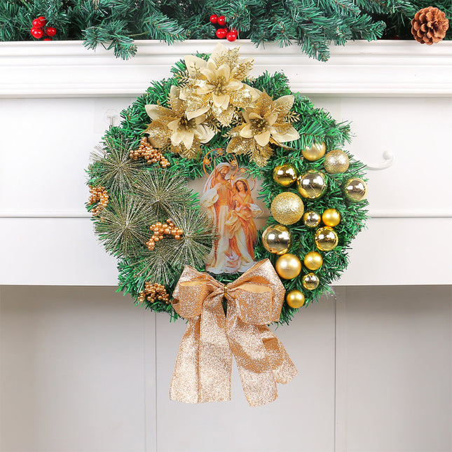 Modern Christmas Wreath 12" – Elegant Holiday Door & Home Decoration