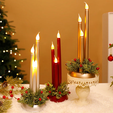 LED Flameless Candle with Flickering Warm White Flame – Battery Operated & Wireless – Safe Christmas Decoration for Home & Holiday Parties