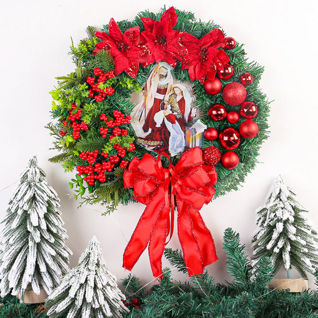 Modern Christmas Wreath 12" – Elegant Holiday Door & Home Decoration