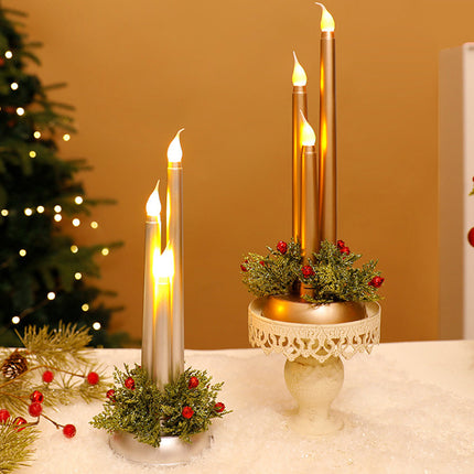 LED Flameless Candle with Flickering Warm White Flame – Battery Operated & Wireless – Safe Christmas Decoration for Home & Holiday Parties