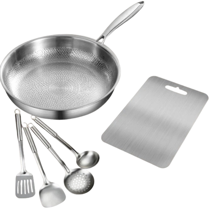 Titanium Cookware Set – Pan, Utensils & Cutting Board | Durable Kitchen Essentials