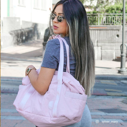 Pink Waterproof Gym & Travel Duffel Bag with Yoga Mat Holder – Shoe Compartment & Anti-Theft Zipper