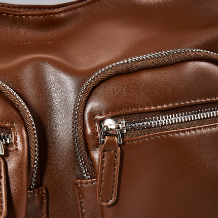 Modern Shoulder Bag with Front Pockets – Vegan Leather