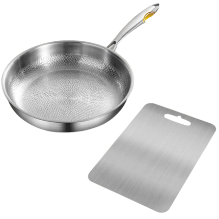 Titanium Cooking & Cutting Set – Hammered Pan & Cutting Board | Durable, Safe & Stylish Cookware