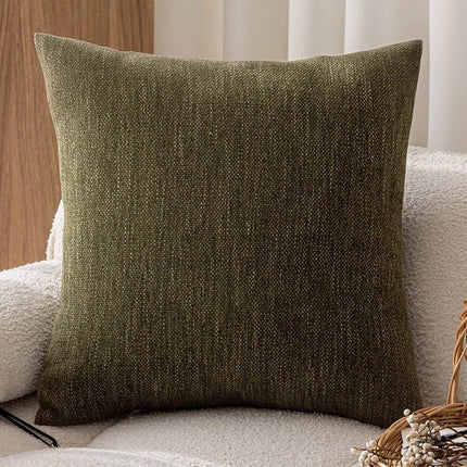 Modern Green & Beige Decorative Pillow with Black Contrast Trim – Minimalist Throw Cushion for Sofa, Bed, or Lounge