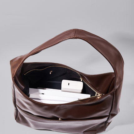 Minimalist Hobo Shoulder Bag – Vegan Leather