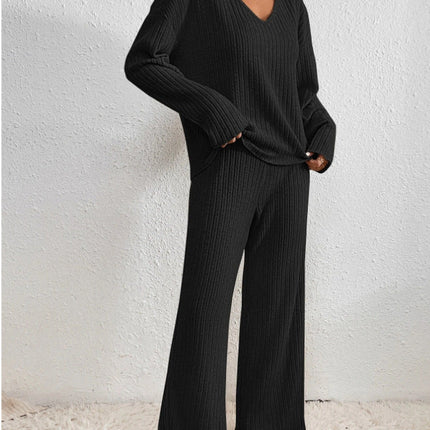 Women's Cozy Two-Piece Winter Loungewear Set – Soft Knit Sweater & Jogger Pants for Ultimate Comfort