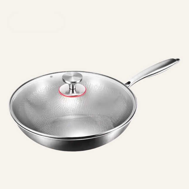 Premium Stainless Steel Non-Stick Wok Frying Pan – Induction Compatible, Durable Everyday Skillet