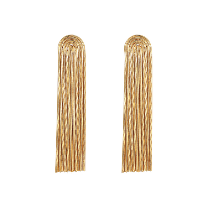 Long Gold-Coloured Tassel Earrings – Lightweight Statement Jewelry for Women – Elegant Dangle Earrings for Special Occasions