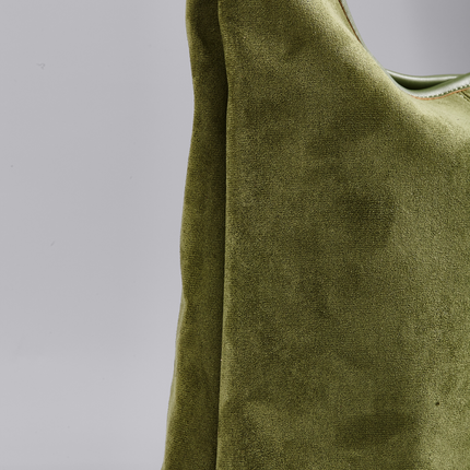 Black Suede Shoulder Bag – Minimalist & Spacious Design