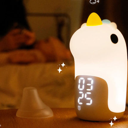 Cute Unicorn LED Alarm Clock & Night Light – USB Powered Decorative Lamp 4.4" x 6.3"