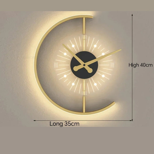 Modern LED Wall Clock Lamp 59″ x 79″ – Stylish 2-in-1 Home Decor & Ambient Light