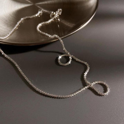 Minimalist Double Silver Layered Necklace – Elegant Stainless Steel Pendant Chain