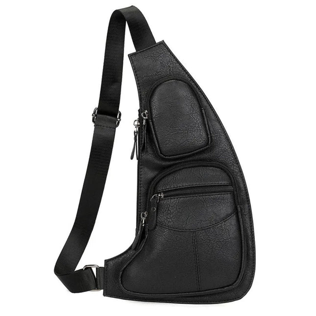 Men’s Crossbody Shoulder Bag – Leather Sling Bag with Multiple Compartments