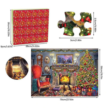 Christmas Puzzle Advent Calendar 2025 – 1008 Pieces | 24 Days of Holiday Fun