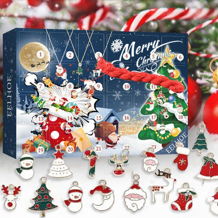 Christmas Advent Calendar with 24 Mini Ornaments – Festive Countdown Decoration for Tree & Home