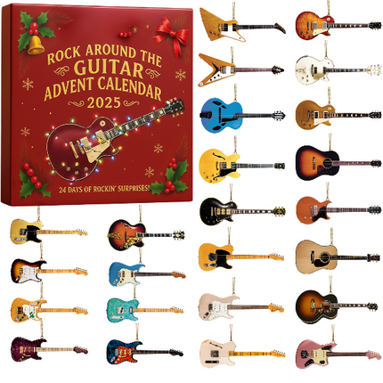 Guitar Advent Calendar 2025 – 24 Mini Miniature Guitars for Music Lovers & Collectors