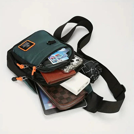 Water-Resistant Compact Shoulder Bag for Men – Functional Daily Travel & Work Crossbody Messenger