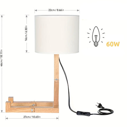 Adjustable Wooden Robot Desk Lamp – Modern LED Table Light for Home Office & Bedroom Decor