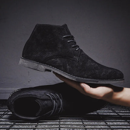 Men's Suede Desert Boots with Laces – Classic Chukka Style for Fall & Winter