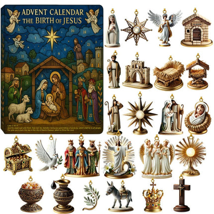 The Path to Bethlehem Advent Calendar 2025 – Hand-Painted Nativity Figures | Spiritual Christmas Decoration & Gift