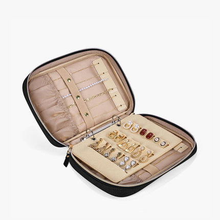 Luxury Travel Jewelry Box – Compact Organizer for Rings, Necklaces & Earrings