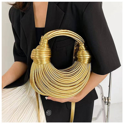 Unique Half-Moon Handbag – Black Vegan Leather Trendy Design