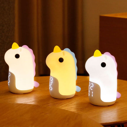 Cute Unicorn LED Alarm Clock & Night Light – USB Powered Decorative Lamp 4.4" x 6.3"