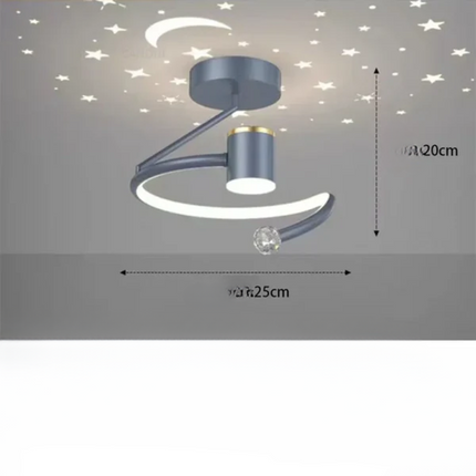 Modern LED Ceiling Light with Starry Sky Effect – Dimmable Chandelier for Kids' Rooms & Living Spaces