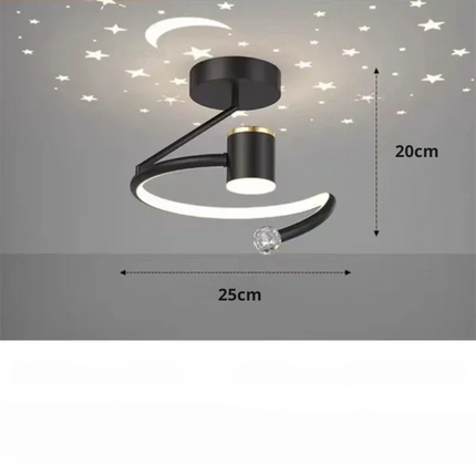 Modern LED Ceiling Light with Starry Sky Effect – Dimmable Chandelier for Kids' Rooms & Living Spaces