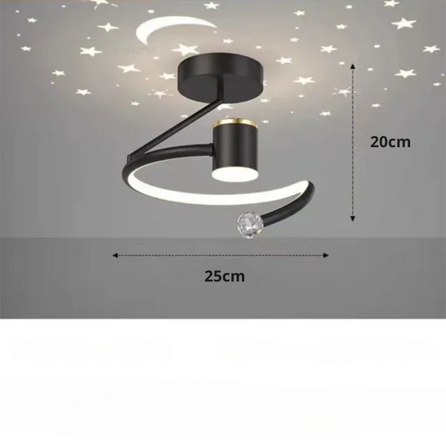 Modern LED Ceiling Light with Starry Sky Effect – Dimmable Chandelier for Kids' Rooms & Living Spaces