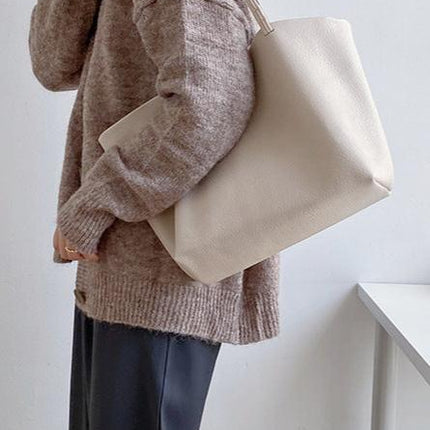 Timeless Leather Tote Bag – Work & Casual Laptop Shopper (Genuine / Vegan Leather)