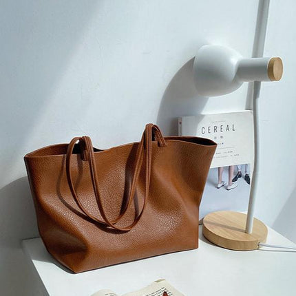 Timeless Leather Tote Bag – Work & Casual Laptop Shopper (Genuine / Vegan Leather)