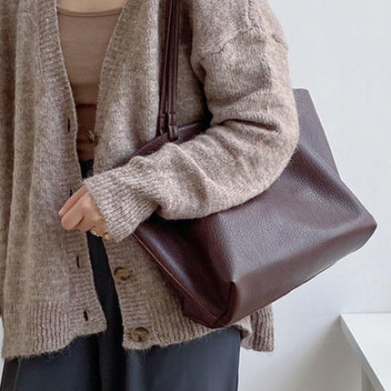 Timeless Leather Tote Bag – Work & Casual Laptop Shopper (Genuine / Vegan Leather)