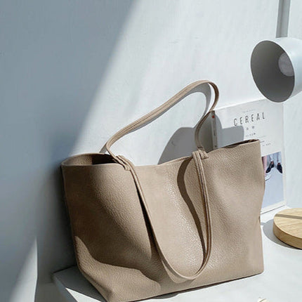 Timeless Leather Tote Bag – Work & Casual Laptop Shopper (Genuine / Vegan Leather)