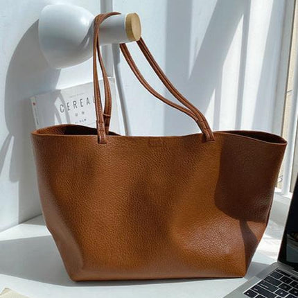 Timeless Leather Tote Bag – Work & Casual Laptop Shopper (Genuine / Vegan Leather)