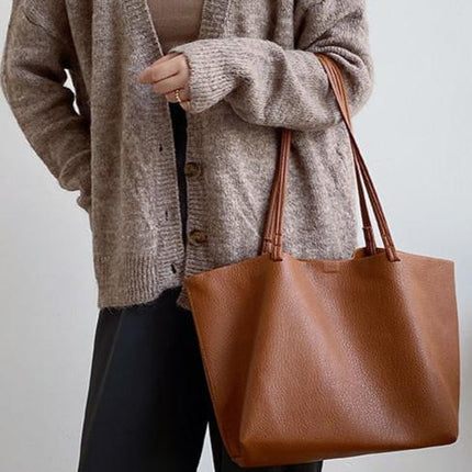 Timeless Leather Tote Bag – Work & Casual Laptop Shopper (Genuine / Vegan Leather)