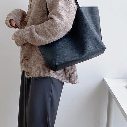 Timeless Leather Tote Bag – Work & Casual Laptop Shopper (Genuine / Vegan Leather)