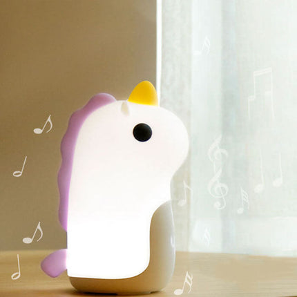 Cute Unicorn LED Alarm Clock & Night Light – USB Powered Decorative Lamp 4.4" x 6.3"