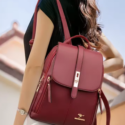 Ava Anti-Theft Women's Backpack – PU Leather RFID Backpack with Hidden Zippers & Multiple Compartments