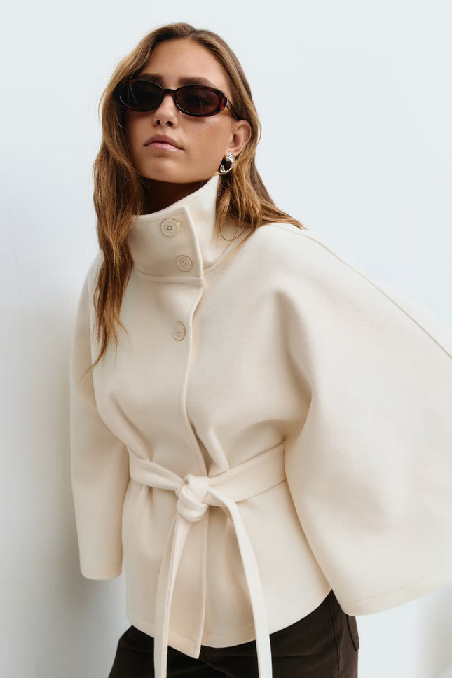 Women's Cape Jacket – Elegant Draped Outerwear for Fall 2025