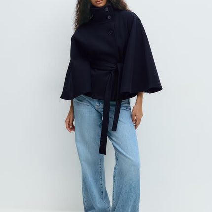 Women's Cape Jacket – Elegant Draped Outerwear for Fall 2025