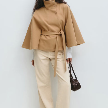 Women's Cape Jacket – Elegant Draped Outerwear for Fall 2025