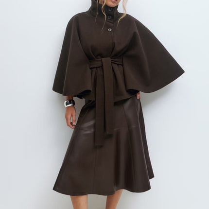 Women's Cape Jacket – Elegant Draped Outerwear for Fall 2025