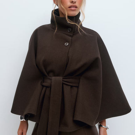 Women's Cape Jacket – Elegant Draped Outerwear for Fall 2025