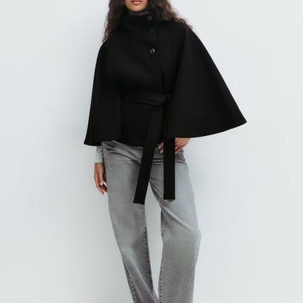 Women's Cape Jacket – Elegant Draped Outerwear for Fall 2025