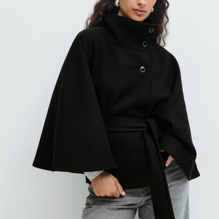 Women's Cape Jacket – Elegant Draped Outerwear for Fall 2025